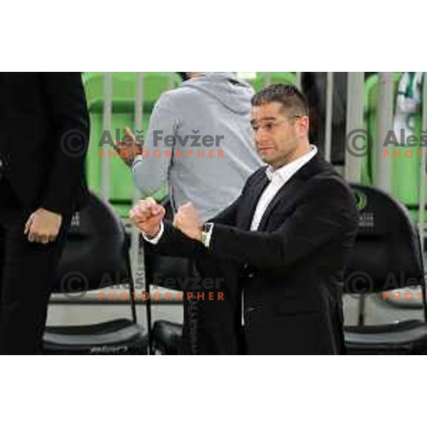 Sasa Nikitovic, head coach of Petrol Olimpija in action during ABA league basketball match between Petrol Olimpija and Mega Bamax in SRC Stozice, Ljubljana on January 13, 2019