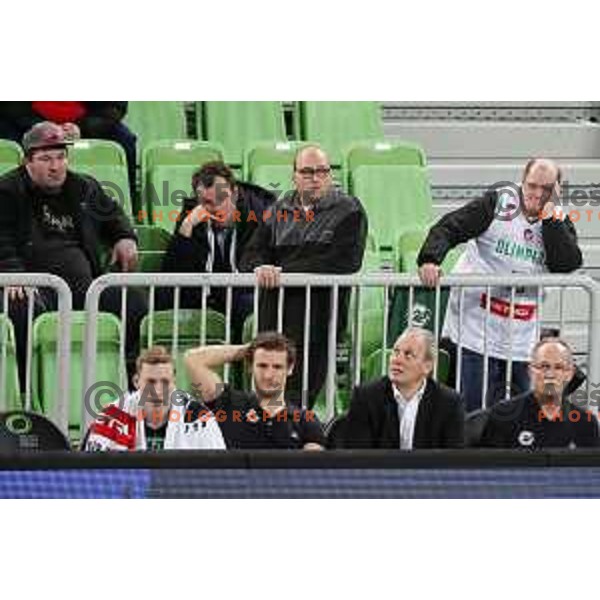 of Petrol Olimpija in action during ABA league basketball match between Petrol Olimpija and Mega Bamax in SRC Stozice, Ljubljana on January 13, 2019