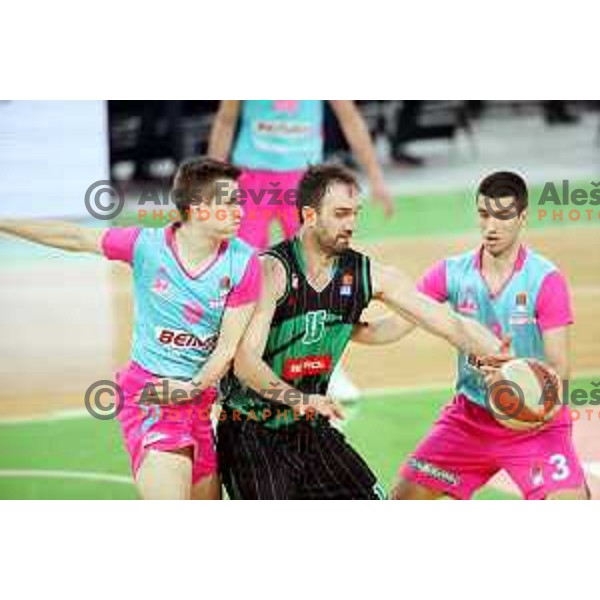 Mirza Begic of Petrol Olimpija in action during ABA league basketball match between Petrol Olimpija and Mega Bamax in SRC Stozice, Ljubljana on January 13, 2019