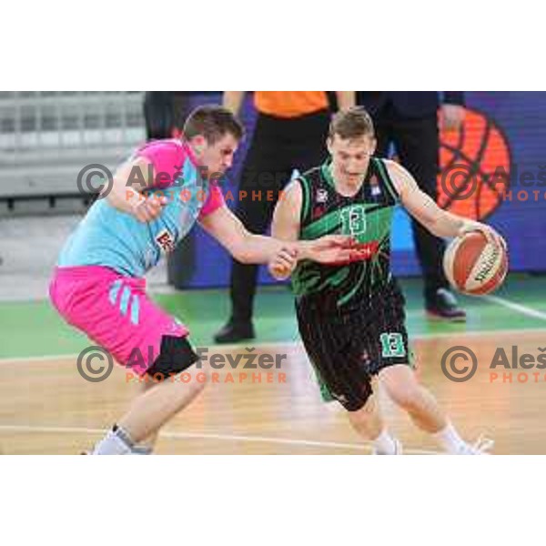 Miha Lapornik of Petrol Olimpija in action during ABA league basketball match between Petrol Olimpija and Mega Bamax in SRC Stozice, Ljubljana on January 13, 2019