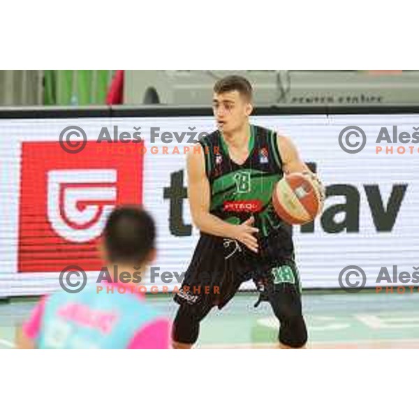 Roko Badzim of Petrol Olimpija in action during ABA league basketball match between Petrol Olimpija and Mega Bamax in SRC Stozice, Ljubljana on January 13, 2019