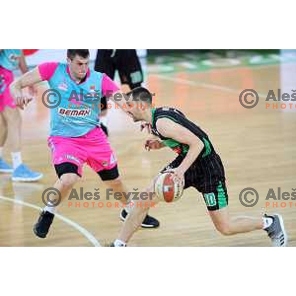 Domen Lorbek of Petrol Olimpija in action during ABA league basketball match between Petrol Olimpija and Mega Bamax in SRC Stozice, Ljubljana on January 13, 2019