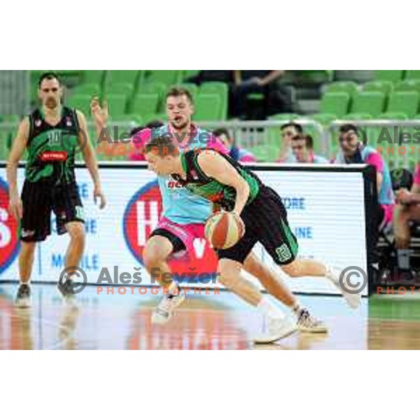 Miha Lapornik of Petrol Olimpija in action during ABA league basketball match between Petrol Olimpija and Mega Bamax in SRC Stozice, Ljubljana on January 13, 2019