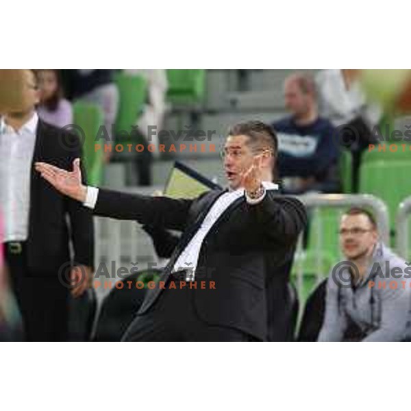 Sasa Nikitovic, head coach of Petrol Olimpija in action during ABA league basketball match between Petrol Olimpija and Mega Bamax in SRC Stozice, Ljubljana on January 13, 2019