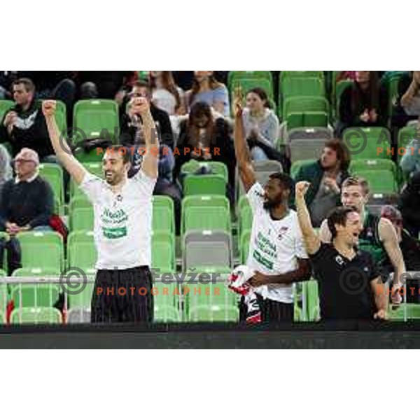 of Petrol Olimpija in action during ABA league basketball match between Petrol Olimpija and Mega Bamax in SRC Stozice, Ljubljana on January 13, 2019