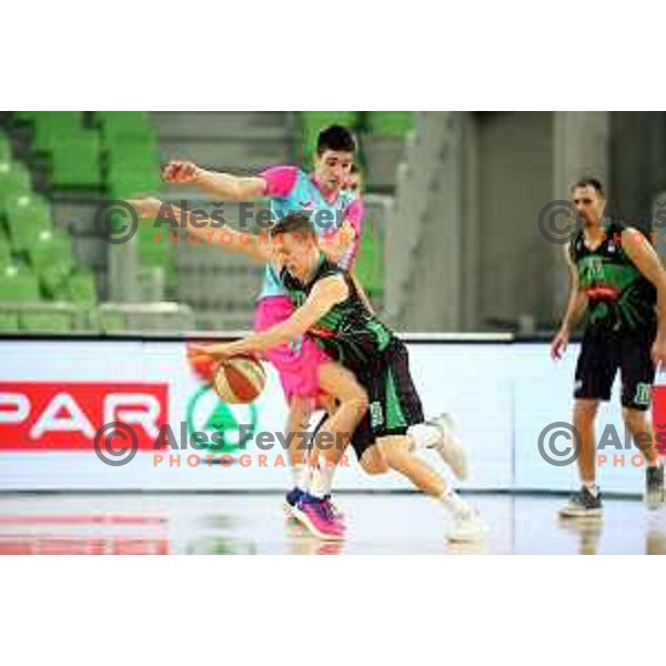 Miha Lapornik of Petrol Olimpija in action during ABA league basketball match between Petrol Olimpija and Mega Bamax in SRC Stozice, Ljubljana on January 13, 2019