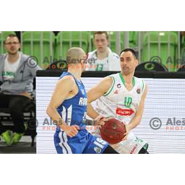 Domen Lorbek in action during second leg of quarter-final of Spar Cup basketball match between Petrol Olimpija and Rogaska in SRC Stozice, Ljubljana on January 14, 2019