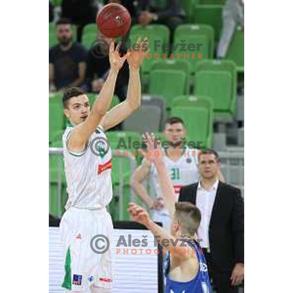 Marko Simonovic in action during second leg of quarter-final of Spar Cup basketball match between Petrol Olimpija and Rogaska in SRC Stozice, Ljubljana on January 14, 2019