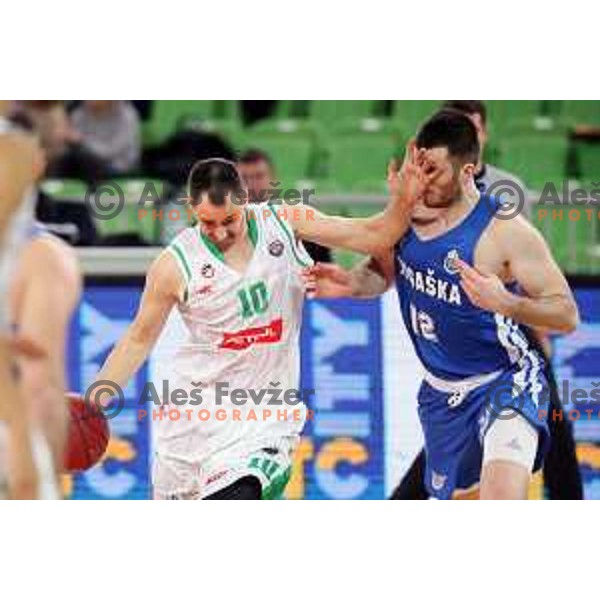 Domen Lorbek in action during second leg of quarter-final of Spar Cup basketball match between Petrol Olimpija and Rogaska in SRC Stozice, Ljubljana on January 14, 2019