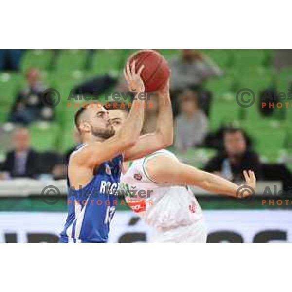 Mirza Sarajlija in action during second leg of quarter-final of Spar Cup basketball match between Petrol Olimpija and Rogaska in SRC Stozice, Ljubljana on January 14, 2019