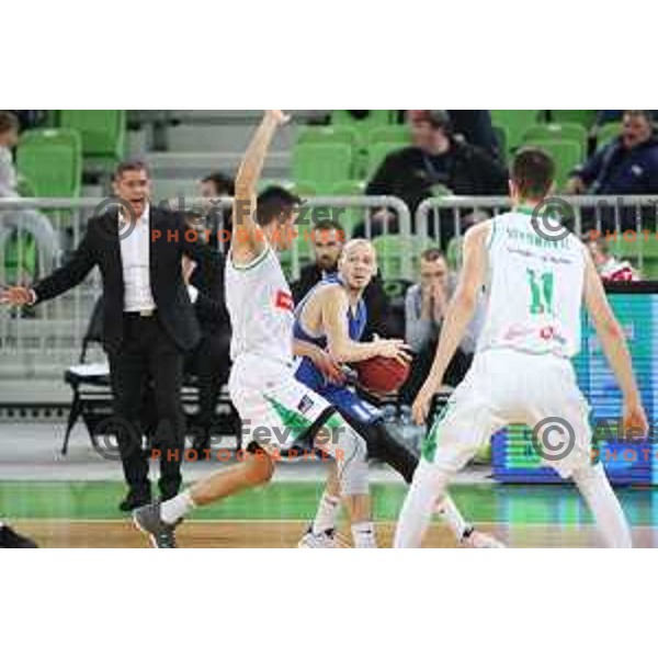 action during second leg of quarter-final of Spar Cup basketball match between Petrol Olimpija and Rogaska in SRC Stozice, Ljubljana on January 14, 2019