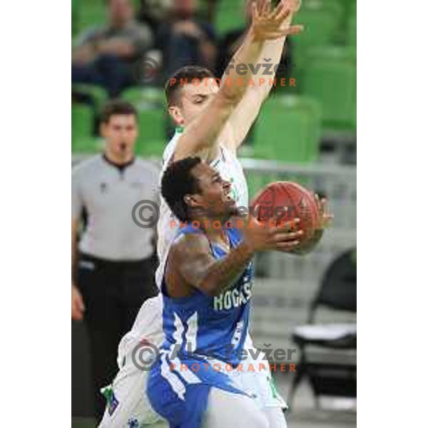 action during second leg of quarter-final of Spar Cup basketball match between Petrol Olimpija and Rogaska in SRC Stozice, Ljubljana on January 14, 2019