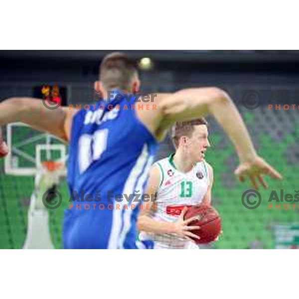 Miha Lapornik in action during second leg of quarter-final of Spar Cup basketball match between Petrol Olimpija and Rogaska in SRC Stozice, Ljubljana on January 14, 2019