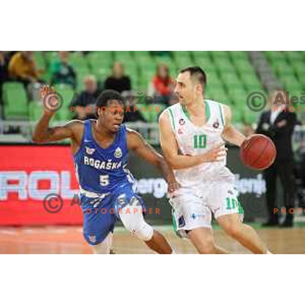 Domen Lorbek in action during second leg of quarter-final of Spar Cup basketball match between Petrol Olimpija and Rogaska in SRC Stozice, Ljubljana on January 14, 2019
