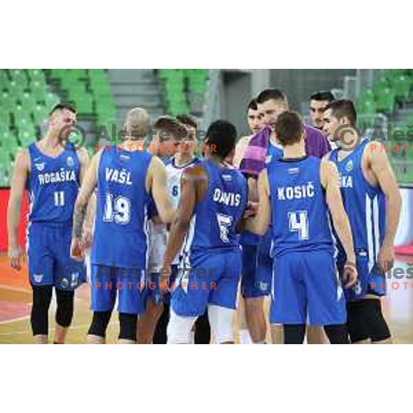 action during second leg of quarter-final of Spar Cup basketball match between Petrol Olimpija and Rogaska in SRC Stozice, Ljubljana on January 14, 2019