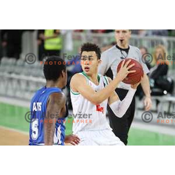 action during second leg of quarter-final of Spar Cup basketball match between Petrol Olimpija and Rogaska in SRC Stozice, Ljubljana on January 14, 2019