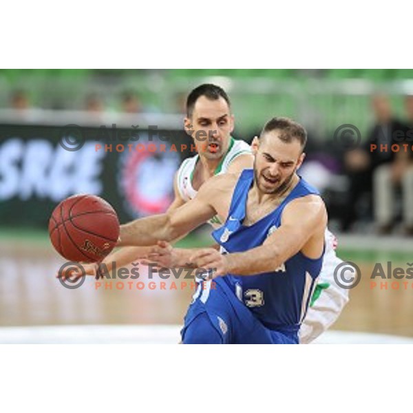 action during second leg of quarter-final of Spar Cup basketball match between Petrol Olimpija and Rogaska in SRC Stozice, Ljubljana on January 14, 2019