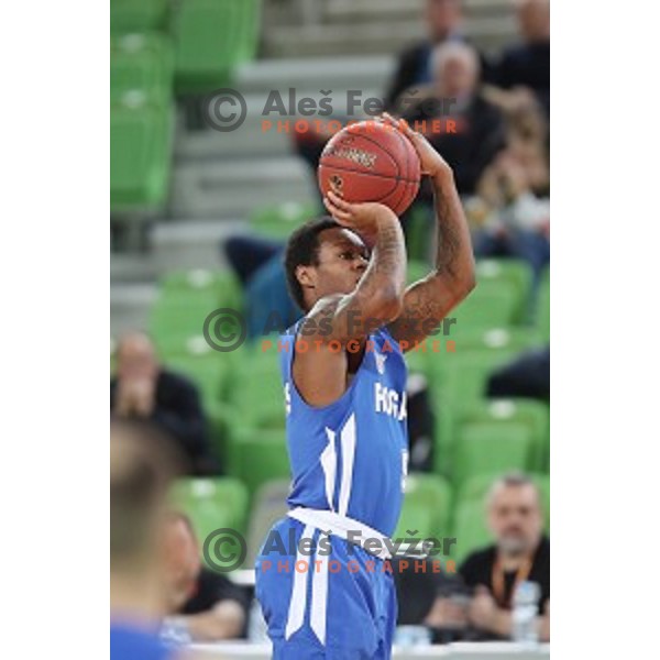 action during second leg of quarter-final of Spar Cup basketball match between Petrol Olimpija and Rogaska in SRC Stozice, Ljubljana on January 14, 2019