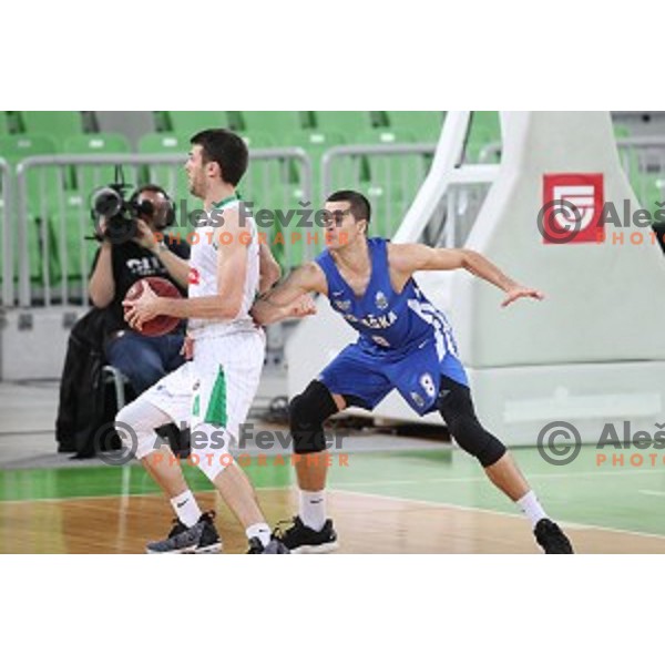action during second leg of quarter-final of Spar Cup basketball match between Petrol Olimpija and Rogaska in SRC Stozice, Ljubljana on January 14, 2019