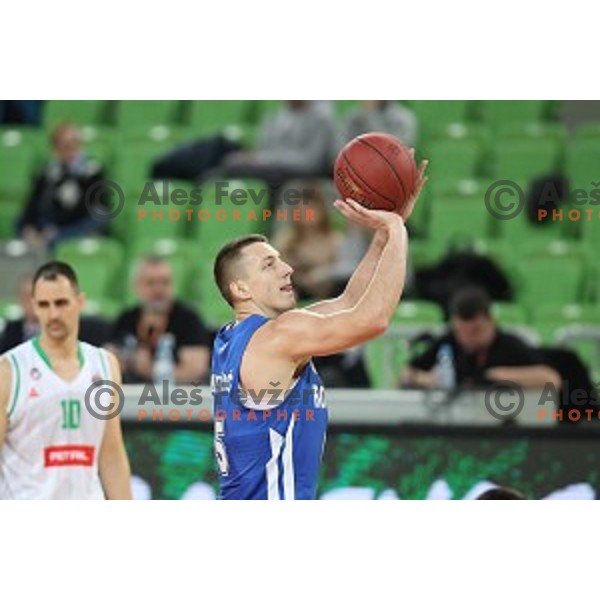 action during second leg of quarter-final of Spar Cup basketball match between Petrol Olimpija and Rogaska in SRC Stozice, Ljubljana on January 14, 2019