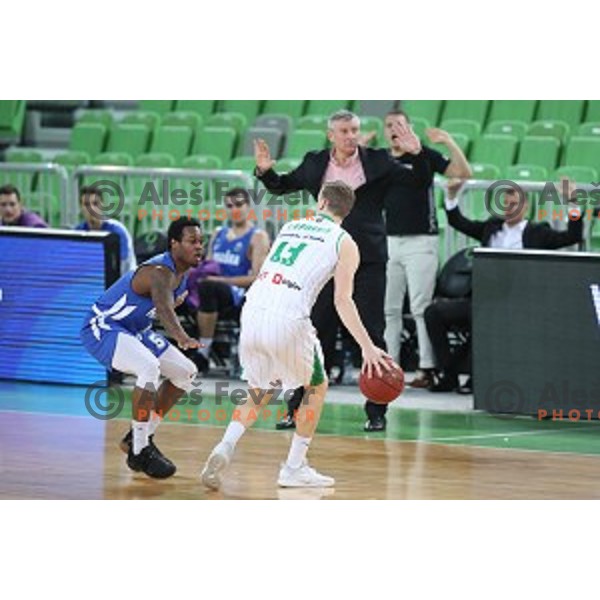 action during second leg of quarter-final of Spar Cup basketball match between Petrol Olimpija and Rogaska in SRC Stozice, Ljubljana on January 14, 2019