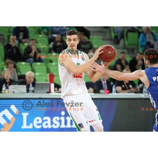 Marko Simonovic in action during second leg of quarter-final of Spar Cup basketball match between Petrol Olimpija and Rogaska in SRC Stozice, Ljubljana on January 14, 2019