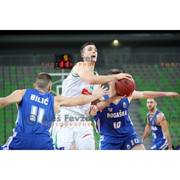 Marko Simonovic in action during second leg of quarter-final of Spar Cup basketball match between Petrol Olimpija and Rogaska in SRC Stozice, Ljubljana on January 14, 2019