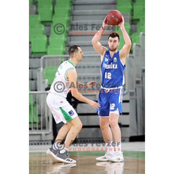 Domen Lorbek in action during second leg of quarter-final of Spar Cup basketball match between Petrol Olimpija and Rogaska in SRC Stozice, Ljubljana on January 14, 2019
