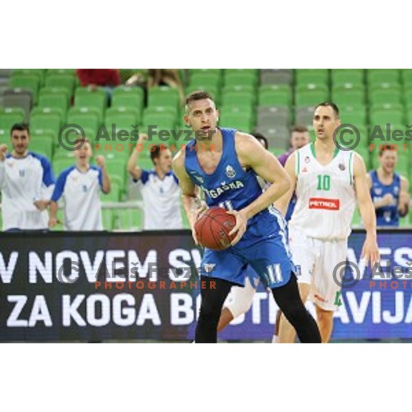action during second leg of quarter-final of Spar Cup basketball match between Petrol Olimpija and Rogaska in SRC Stozice, Ljubljana on January 14, 2019