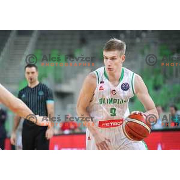Luka Samanic of Petrol Olimpija in action during FIBA Champions League basketball match between Petrol Olimpija and Filou Oostende in Stozice Hall, Ljubljana on January 16, 2019