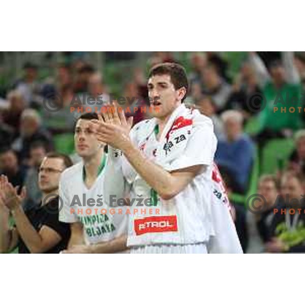 Aleksandar Lazic of Petrol Olimpija in action during FIBA Champions League basketball match between Petrol Olimpija and Filou Oostende in Stozice Hall, Ljubljana on January 16, 2019