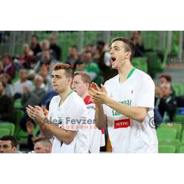 Marko Simonovic of Petrol Olimpija in action during FIBA Champions League basketball match between Petrol Olimpija and Filou Oostende in Stozice Hall, Ljubljana on January 16, 2019