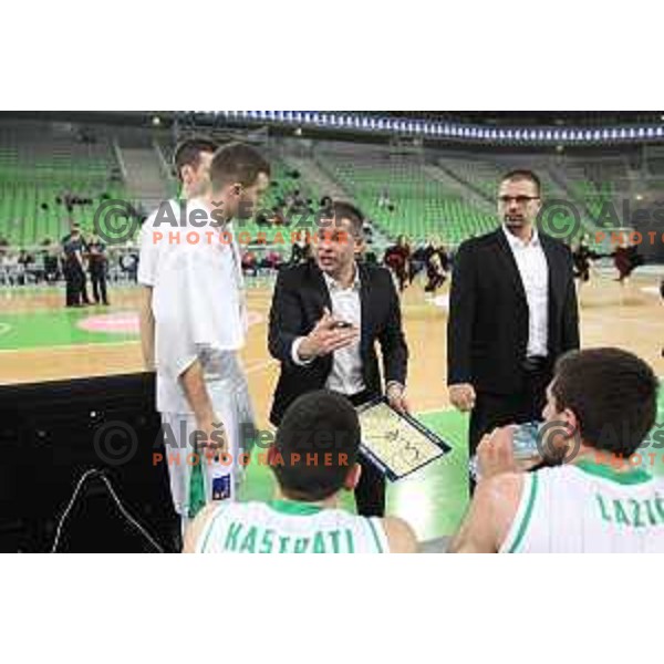 Sasa Nikitovic, head coach of Petrol Olimpija in action during FIBA Champions League basketball match between Petrol Olimpija and Filou Oostende in Stozice Hall, Ljubljana on January 16, 2019