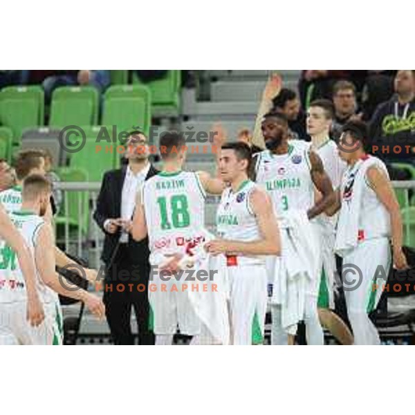 Erjon Kastrati of Petrol Olimpija in action during FIBA Champions League basketball match between Petrol Olimpija and Filou Oostende in Stozice Hall, Ljubljana on January 16, 2019
