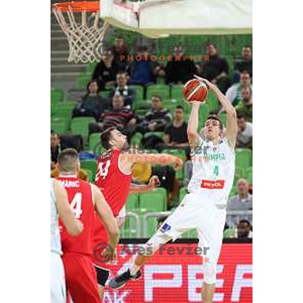 Igor Tratnik of Petrol Olimpija in action during FIBA Champions League basketball match between Petrol Olimpija and Filou Oostende in Stozice Hall, Ljubljana on January 16, 2019