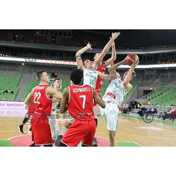 Luka Samanic of Petrol Olimpija in action during FIBA Champions League basketball match between Petrol Olimpija and Filou Oostende in Stozice Hall, Ljubljana on January 16, 2019