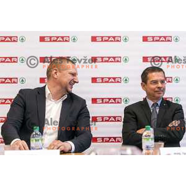 Matej Erjavec, president of KZS and Igor Mervic, general manager of Spar Slovenija at Spar Cup draw in Ljubljana on January 21, 2019
