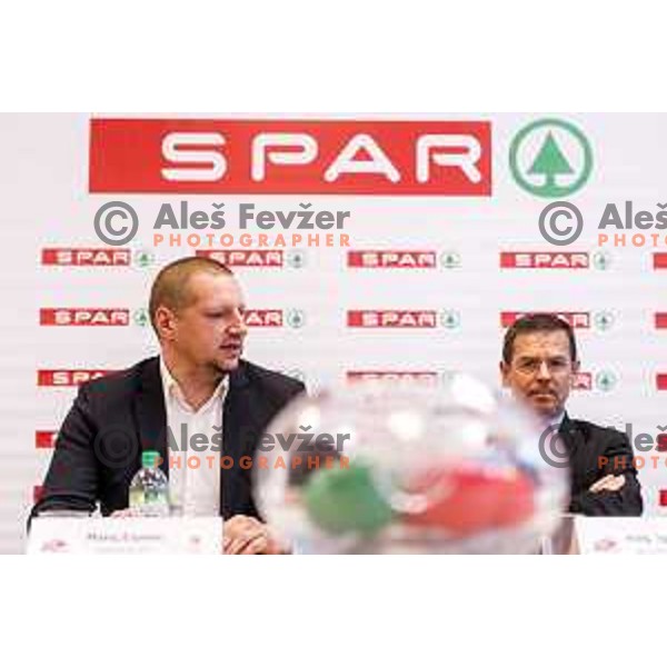 Matej Erjavec, president of KZS and Igor Mervic, general manager of Spar Slovenija at Spar Cup draw in Ljubljana on January 21, 2019