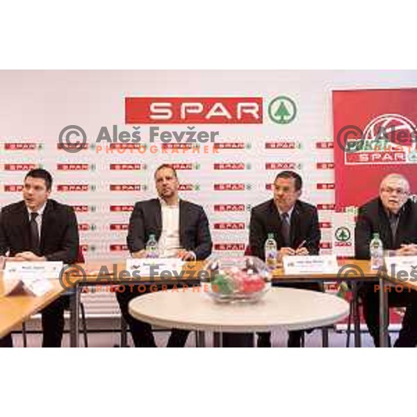 Matic Zupanc, Matej Erjavec, president of KZS and Igor Mervic, general manager of Spar Slovenija, Boris Majer at Spar Cup draw in Ljubljana on January 21, 2019