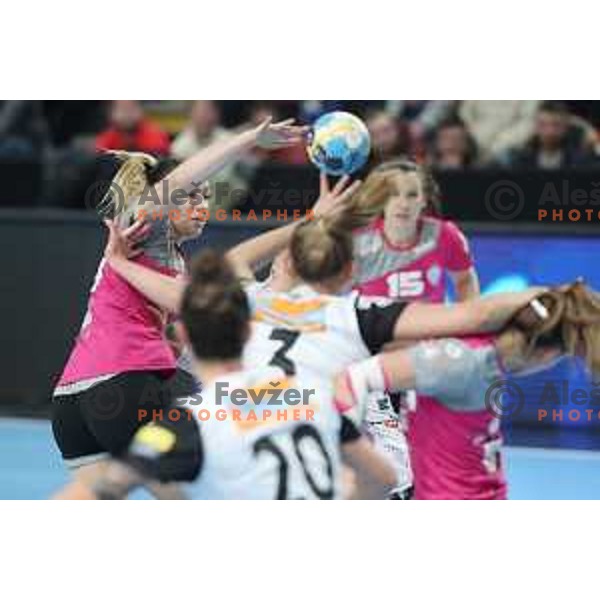 action during Women\'s EHF Champions League match between Krim Mercator and Vipers Kristansand in Kodeljevo Hall, Ljubljana, Slovenia on January 26, 2019