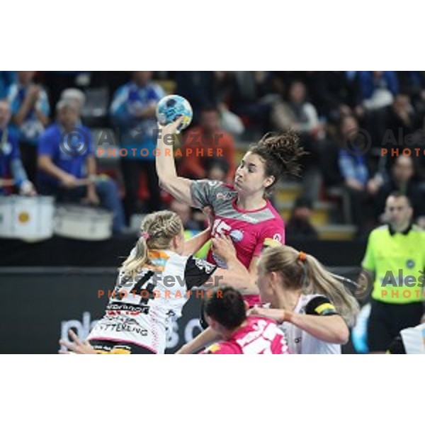 action during Women\'s EHF Champions League match between Krim Mercator and Vipers Kristansand in Kodeljevo Hall, Ljubljana, Slovenia on January 26, 2019