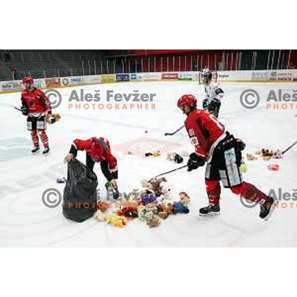 of Acroni Jesenice in action during Alps League ice-hockey match between Acroni Jesenice and Zeller in Podmezakla Hall, Jesenice, Slovenia on January 26, 2019