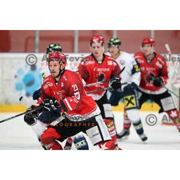 of Acroni Jesenice in action during Alps League ice-hockey match between Acroni Jesenice and Zeller in Podmezakla Hall, Jesenice, Slovenia on January 26, 2019