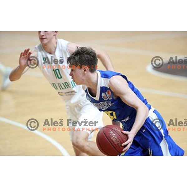 Gregor Glas in action during Nova KBM League basketball match between Ilirija and Sixt Primorska in Tivoli Hall, Ljubljana on January 27, 2019
