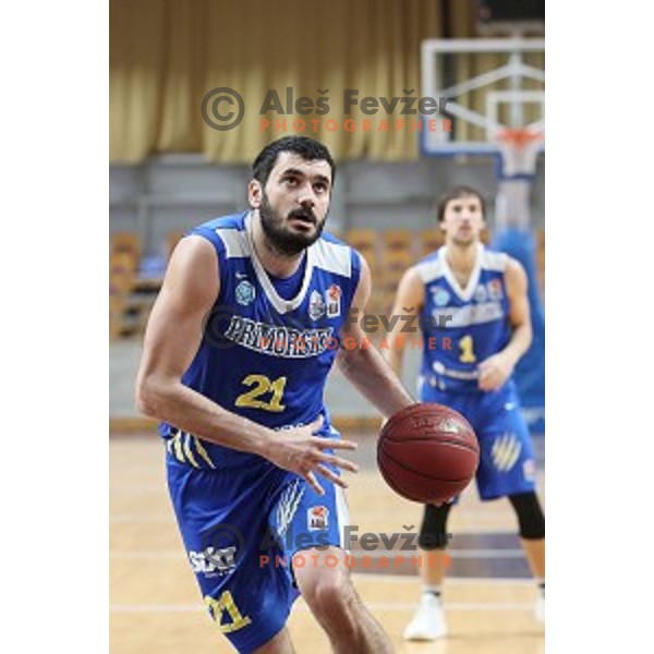 in action during Nova KBM League basketball match between Ilirija and Sixt Primorska in Tivoli Hall, Ljubljana on January 27, 2019