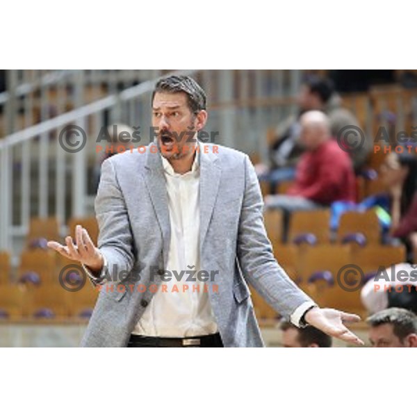 Jurica Golemac, head coach of Sixt Primorska during Nova KBM League basketball match between Ilirija and Sixt Primorska in Tivoli Hall, Ljubljana on January 27, 2019