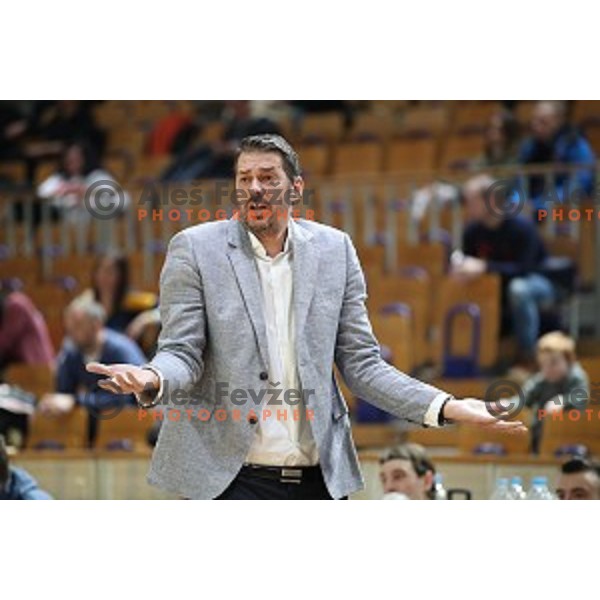 Jurica Golemac, head coach of Sixt Primorska during Nova KBM League basketball match between Ilirija and Sixt Primorska in Tivoli Hall, Ljubljana on January 27, 2019