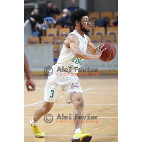 in action during Nova KBM League basketball match between Ilirija and Sixt Primorska in Tivoli Hall, Ljubljana on January 27, 2019