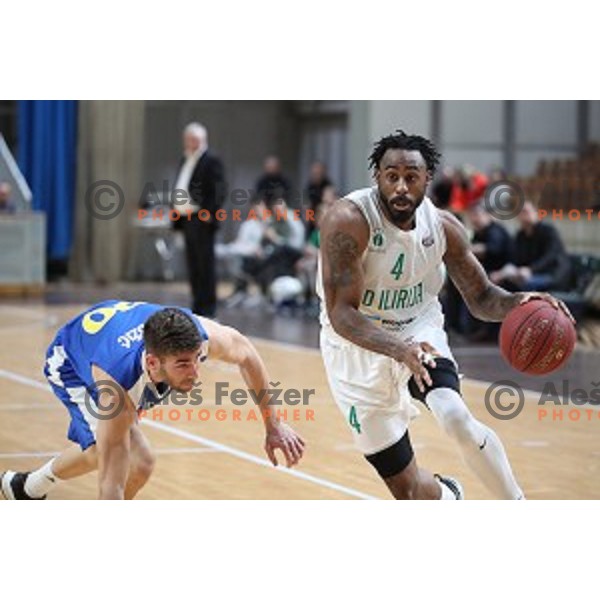 in action during Nova KBM League basketball match between Ilirija and Sixt Primorska in Tivoli Hall, Ljubljana on January 27, 2019