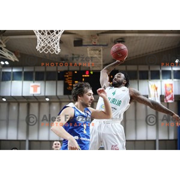 in action during Nova KBM League basketball match between Ilirija and Sixt Primorska in Tivoli Hall, Ljubljana on January 27, 2019